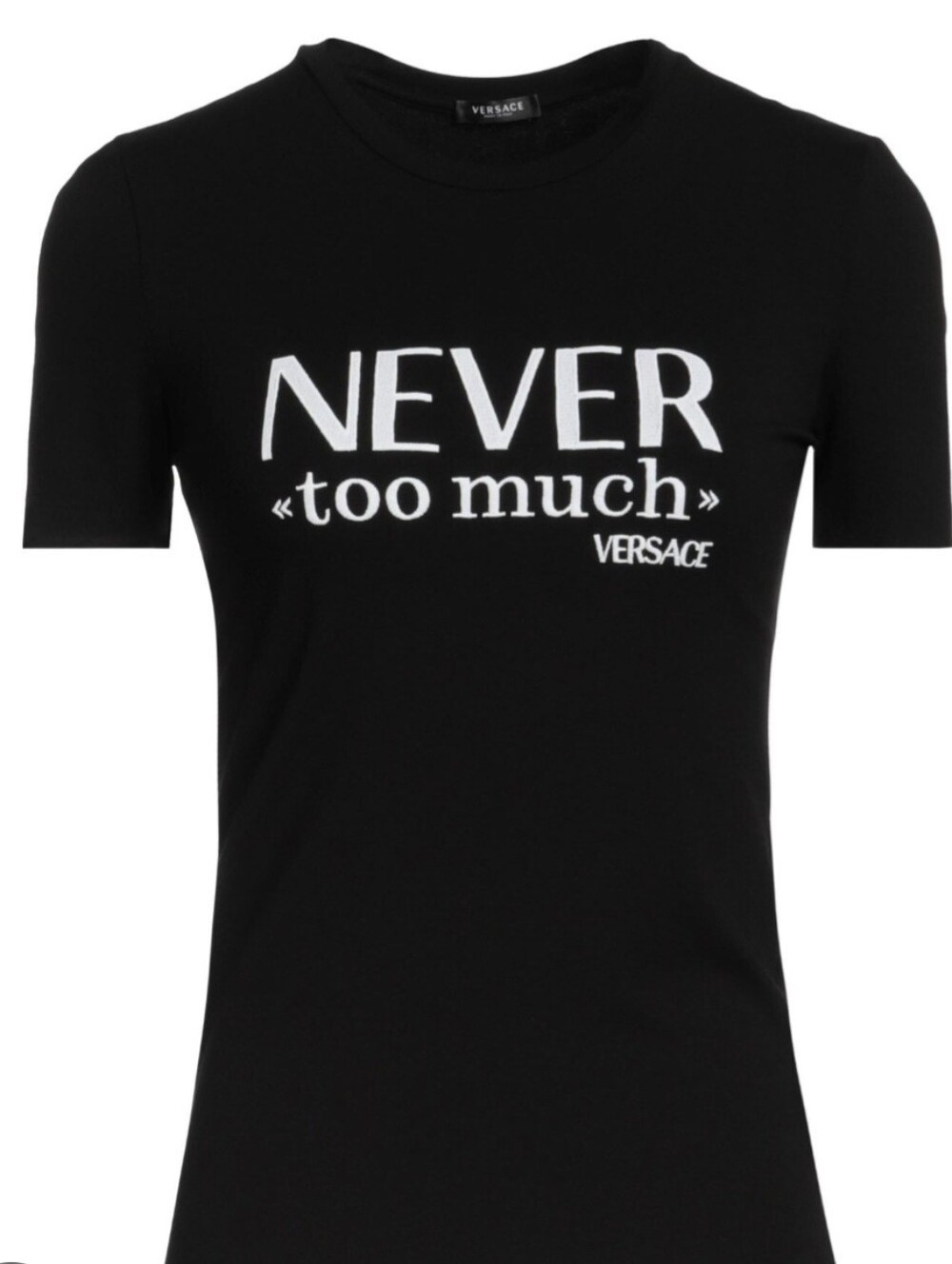 Versace Black 'Never Too Much' Logo T-Shirt